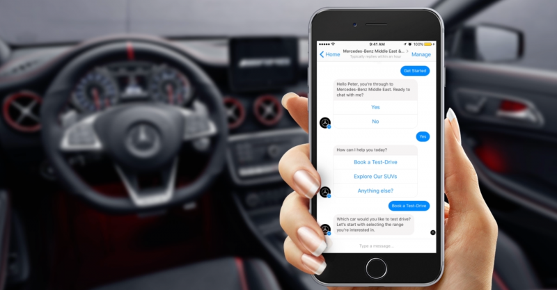 مرسيدس بنز تعتمد تكنولوجيا روبوت المحادثة من فيسبوك ماسنجر